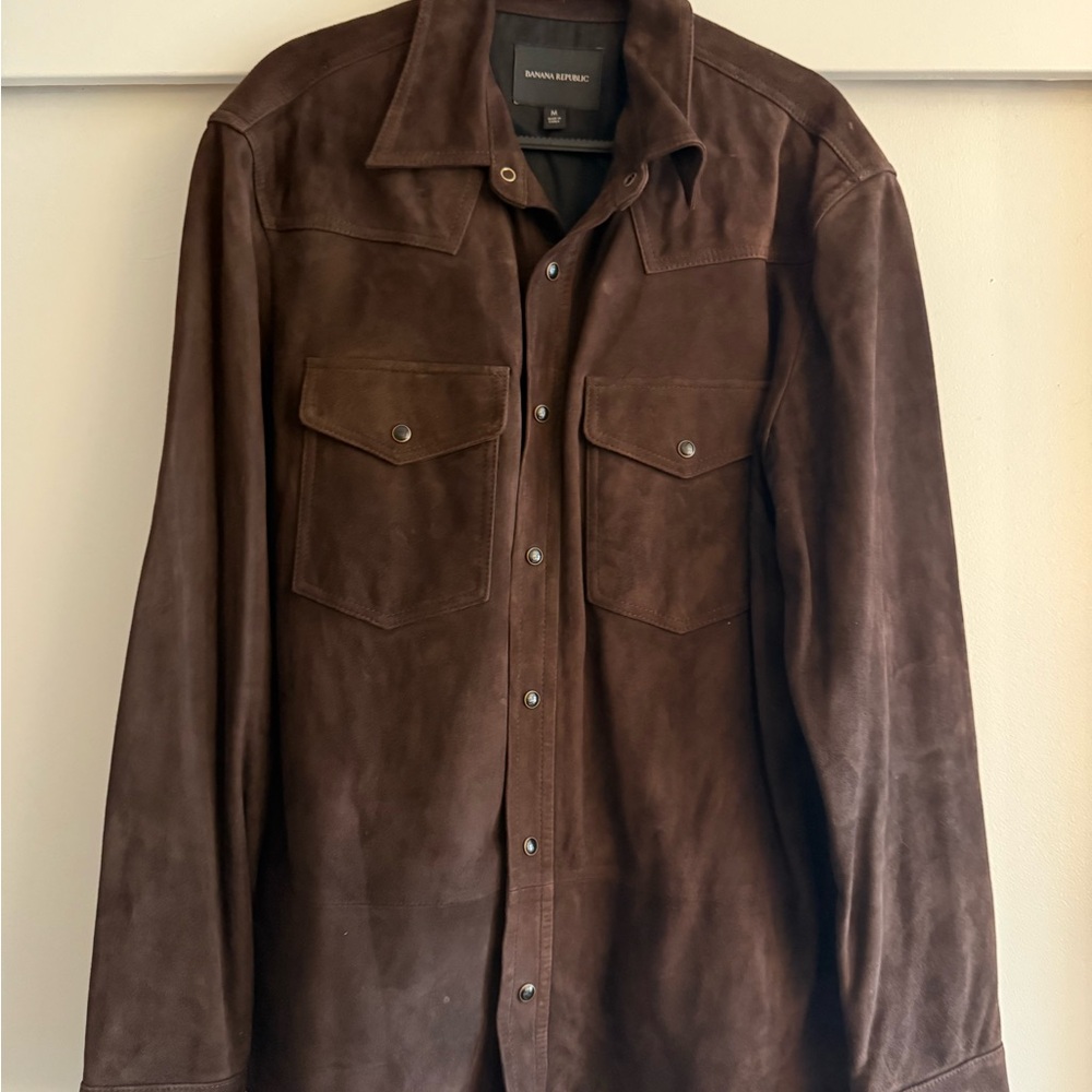 Banana Republic Brown Suede Western Shirt Jacket